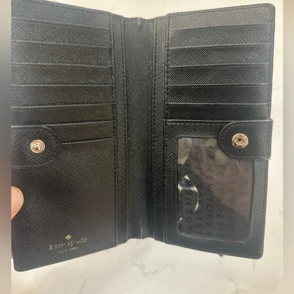 Kate Spade Black Wallet with Swan Design - Picture 7 of 9